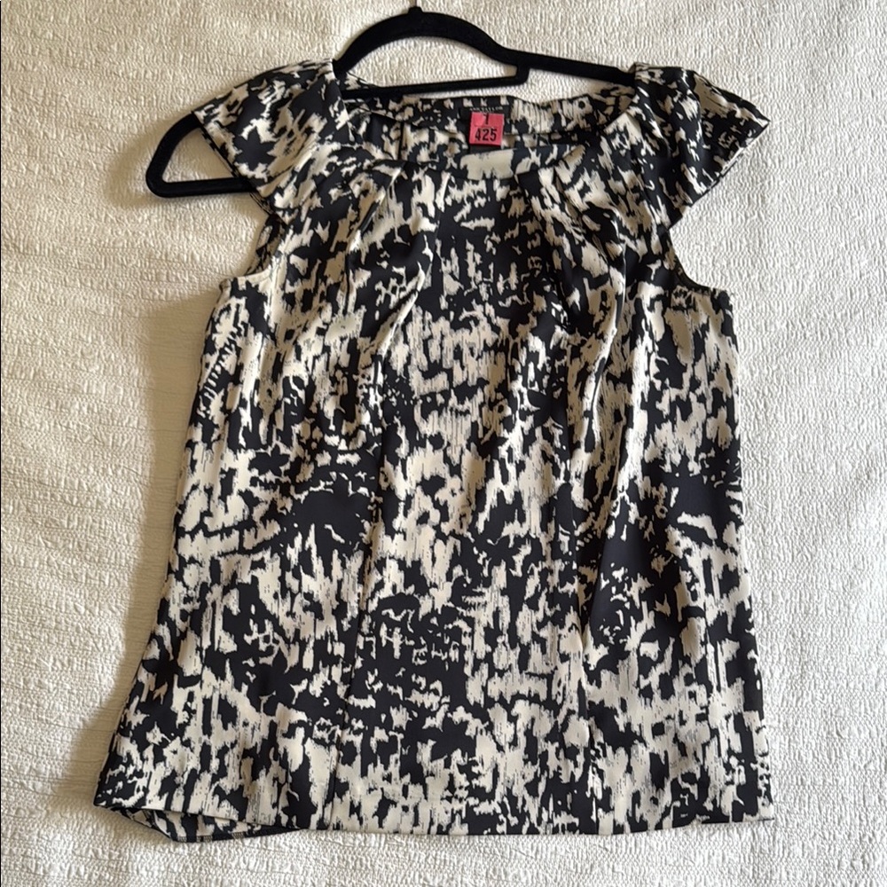 Ann Taylor Black and Cream Blouse